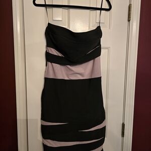 NWOT Sexy Black and Nude Bodycon Strapless Dress